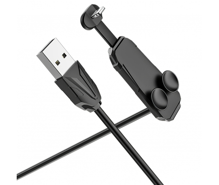 Cablu Incarcare USB la Lightning Borofone BU9 Unreal gaming, 2A, 1.2 m, Negru