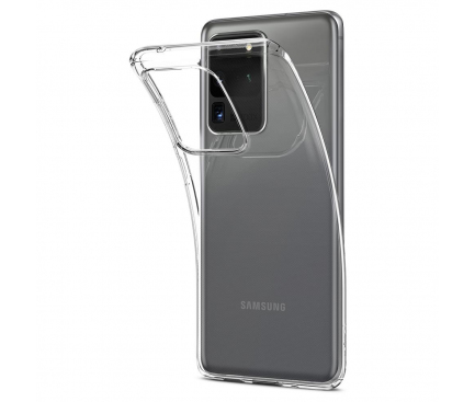 Husa TPU Spigen Liquid Crystal pentru Samsung Galaxy S20 Ultra G988 / Samsung Galaxy S20 Ultra 5G G988, Transparenta, Blister ACS00709 