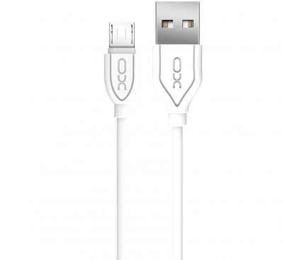 Cablu Date si Incarcare USB la MicroUSB XO Design NB8 2,1A, 1 m, Alb, Blister 