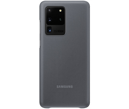 Husa TPU Samsung Galaxy S20 Ultra G988 / Samsung Galaxy S20 Ultra 5G G988, Clear View Cover, Gri EF-ZG988CJEGEU