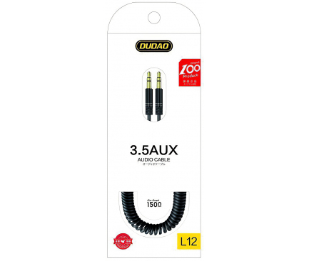 Cablu Audio 3.5 mm la 3.5 mm Dudao L12, 170 cm, Negru