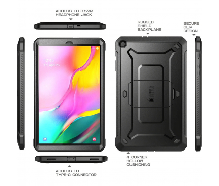 Husa Tableta Plastic - TPU Supcase Unicorn Beetle pentru Samsung Galaxy Tab A 10.1 (2019), Neagra