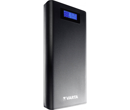 Baterie Externa Powerbank Varta LCD Power, 13000 mA, 2 x USB, Afisaj Led, Neagra