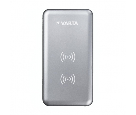 Incarcator Wireless Varta Dual Coil, Fast Wireless, 10W, Argintie