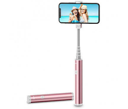 Selfie Stick cu Declansator Camera Bluetooth ESR, Roz Auriu