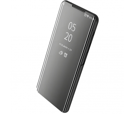 Husa Plastic OEM Clear View pentru Samsung Galaxy S20 Ultra G988, Neagra, Blister