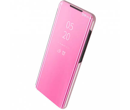 Husa Plastic OEM Clear View pentru Samsung Galaxy S20 Ultra G988 / Samsung Galaxy S20 Ultra 5G G988, Roz Aurie