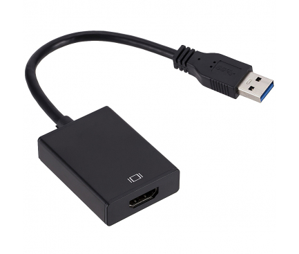 Adaptor Audio si Video USB la HDMI OEM, Pentru Laptop, Negru