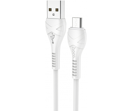 Cablu Date si Incarcare USB la MicroUSB HOCO X37, 1 m, Alb