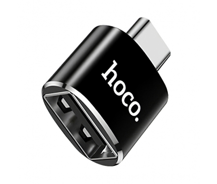 Adaptor OTG USB la USB Type-C HOCO UA5, Negru