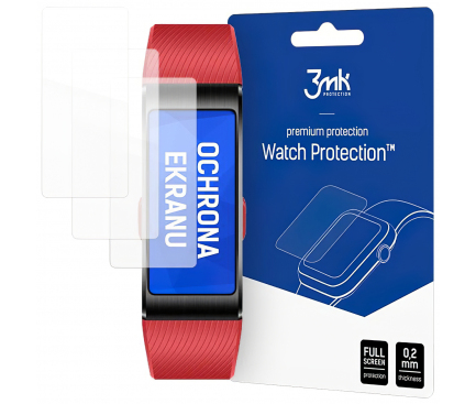 Folie Protectie Ecran 3MK pentru Huawei Band 4 Pro, Sticla Flexibila, Set 3 buc