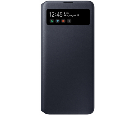 Husa Samsung Galaxy A71 5G A716, S View Wallet, Neagra, Blister EF-EA716PBEGEU 