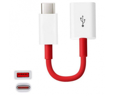 Adaptor OTG USB la USB Type-C OnePlus, Rosu, Blister 202003601 