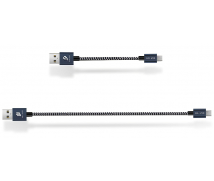 Cablu Date si Incarcare USB la MicroUSB DUX DUCIS K-TWO KII, Set 2 Bucati, 1 m / 0.2 m, Albastru