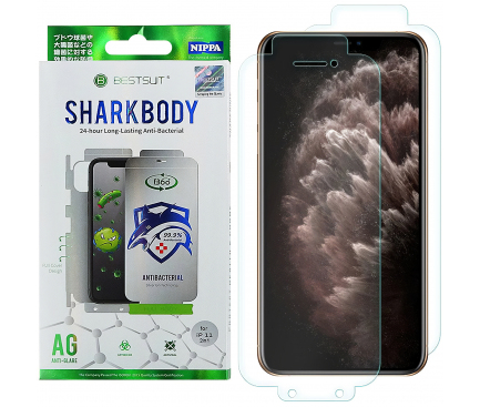 Folie Protectie Fata si Spate OEM pentru Apple iPhone 11, Plastic, Full Cover, Full Glue, Shark antibacterial