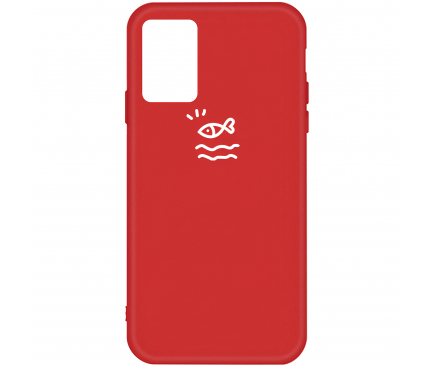Husa TPU OEM Frosted Little Fish pentru Samsung Galaxy A51 A515, Rosie