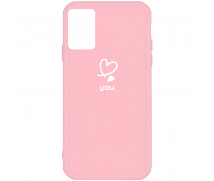Husa TPU OEM Frosted Love Heart pentru Samsung Galaxy A51 A515, Roz, Bulk 