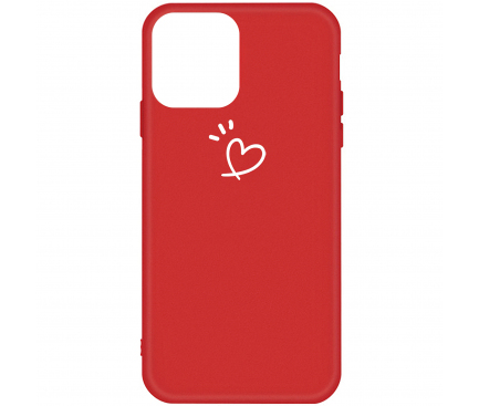 Husa TPU OEM Frosted Three Dots Love-heart pentru Apple iPhone 11 Pro Max, Rosie, Bulk 