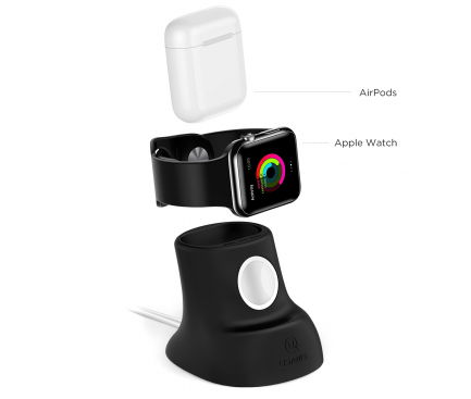 Suport Birou Usams ZJ051 pentru Apple Watch / Apple AirPods, Gri