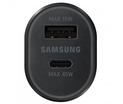 Incarcator Auto cu cablu USB Type-C Samsung EP-L5300, Fast Charging, 45W - 15W, 1 X USB - 1 x USB Type-C, Negru EP-L5300XBEGEU