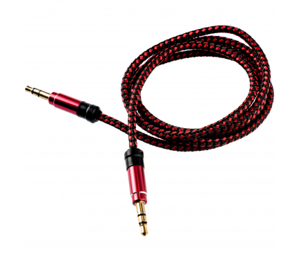 Cablu Audio 3.5 mm la 3.5 mm Tellur Basic, 1 m, TRS - TRS, Rosu TLL311031