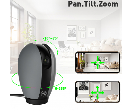 Camera Tellur Smart Indoor, WiFi, Full HD, 1080p, Gri TLL331071