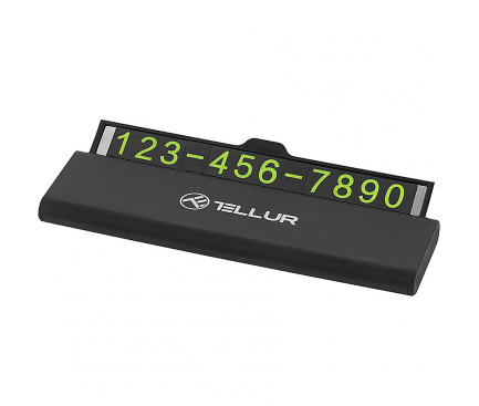 Suport Afisaj Numar Telefon Auto Tellur Card, Retractabil, Negru TLL171101