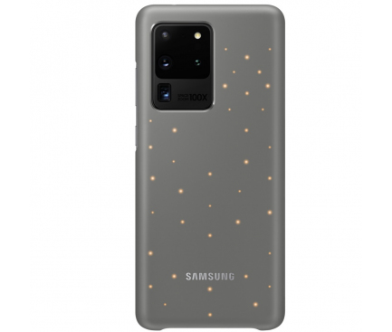 Husa Samsung Galaxy S20 Ultra G988 / Samsung Galaxy S20 Ultra 5G G988, Led Cover, Gri EF-KG988CJEGEU