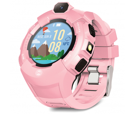 Ceas Smartwatch Forever Kids Care Me KW-400, Localizare GPS / LBS / Wi-Fi, Roz