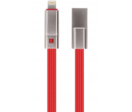 Cablu Date si Incarcare USB la Lightning Forever Cut&Fix, 1.5A, 1.5 m, Rosu