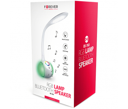 Lampa LED cu boxa Bluetooth Forever BS-760, RGB, Alba, Blister 