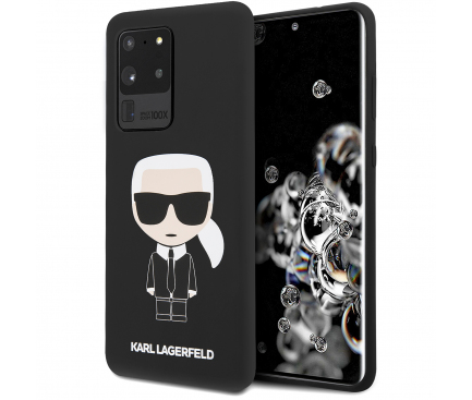 Husa TPU Karl Lagerfeld Ikonik Full Body pentru Samsung Galaxy S20 Ultra G988 / Samsung Galaxy S20 Ultra 5G G988, Neagra KLHCS69SLFKBK