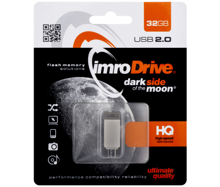 Memorie Externa Imro Duo, 32Gb, MicroUSB OTG - USB 2.0, Argintiu, Blister 
