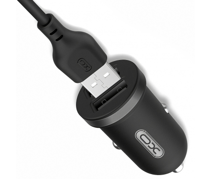 Incarcator Auto cu cablu Lightning XO Design TZ08, 2.1A, 2 X USB, Negru