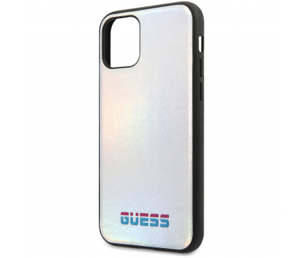 Husa Piele - TPU Guess Iridescent pentru Apple iPhone 11, Argintie GUHCN61BLD