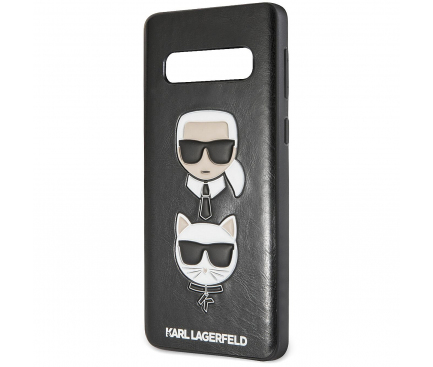 Husa Piele - Poliuretan Karl Lagerfeld pentru Samsung Galaxy S10 G973, Karl and Choupette, Neagra, Blister KLHCS10KICKCSBK 