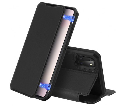 Husa Piele DUX DUCIS Skin X pentru Samsung Galaxy Note 10 Lite N770, Neagra, Blister 