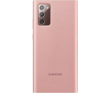 Husa Samsung Galaxy Note 20 N980 / Samsung Galaxy Note 20 5G N981, Led Wallet Cover, Bronz EF-NN980PAEGEU
