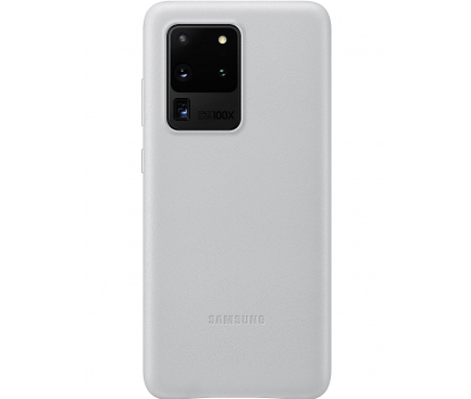 Husa pentru Samsung Galaxy S20 Ultra 5G G988 / S20 Ultra G988, Leather Cover, Gri EF-VG988LSEGEU