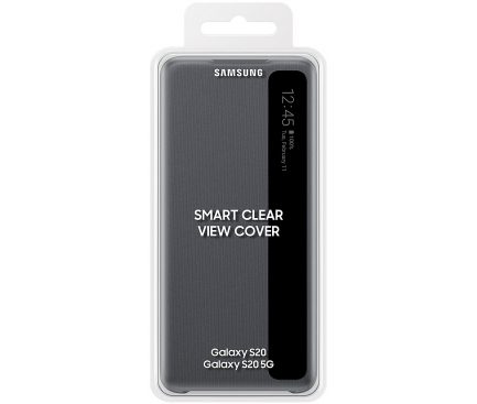 Husa Plastic Samsung Galaxy S20 G980 / Samsung Galaxy S20 5G G981, Clear View, Gri, Blister EF-ZG980CJEGEU 