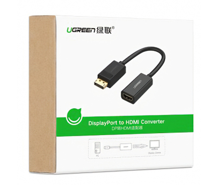 Adaptor Conversie HDMI la DisplayPort UGREEN 1080P, 60Hz, 12bit, Negru