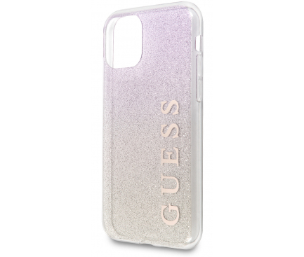 Husa Plastic - TPU Guess Glitter Gradient pentru Apple iPhone 11 Pro Max, Roz, Blister GUHCN65PCUGLGPI 