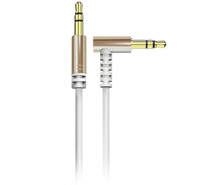 Cablu Audio 3.5 mm la 3.5 mm Dudao Angled AUX L11, TRS - TRS, Forma L, 1 m, Alb