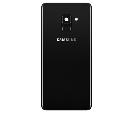 Capac Baterie - Geam Camera Spate - Senzor Amprenta Samsung Galaxy A8 (2018) A530, Negru, Second Hand 