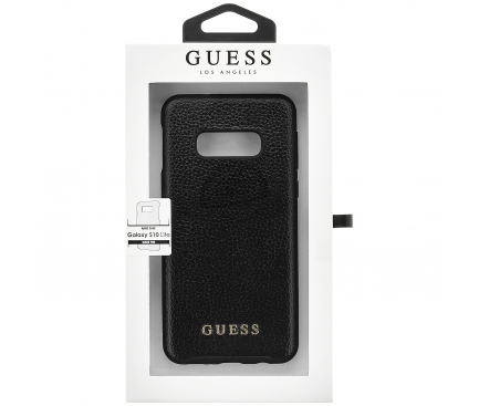 Husa Piele Guess Iridescent pentru Samsung Galaxy S10e G970, Neagra, Blister GUHCS10LIGLBK 