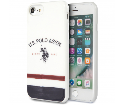 Husa pentru Apple iPhone SE (2022) / SE (2020) / 8, U.S. Polo, Tricolore, Alba USHCI8PCSTRB