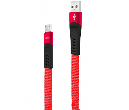 Cablu Date si Incarcare USB la MicroUSB XO Design NB127, 2.1A, 1.2 m, Rosu, Blister 