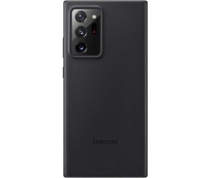 Husa Piele Samsung Galaxy Note 20 Ultra N985 / Samsung Galaxy Note 20 Ultra 5G N986, Leather Cover, Neagra EF-VN985LBEGEU