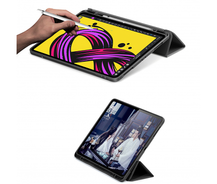 Husa Tableta Piele Usams US-BH589 pentru Apple iPad Pro 12.9 (2020), Neagra
