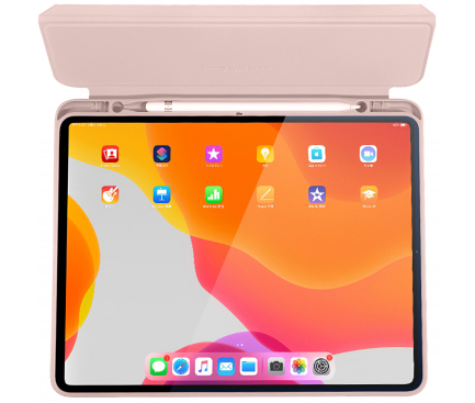 Husa Tableta Piele Usams US-BH589 pentru Apple IPad Pro 12.9 (2018) / Apple IPad Pro 12.9 (2020) / Apple IPad Pro 12.9 (2021), Roz